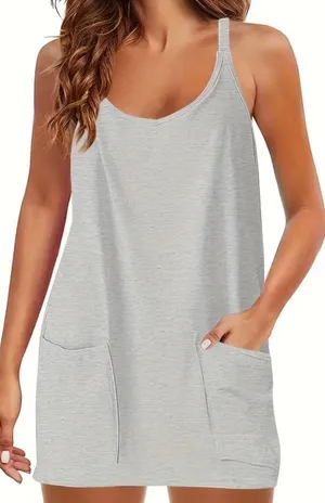 2-Piece Set, Tank Top Dress With Shorts thumbnail 1