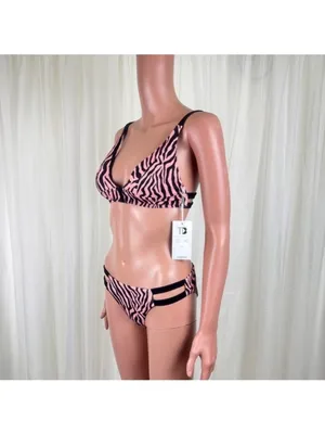 TiniBikini Two Piece Zebra Stripe Swimsuit Size Small thumbnail 4