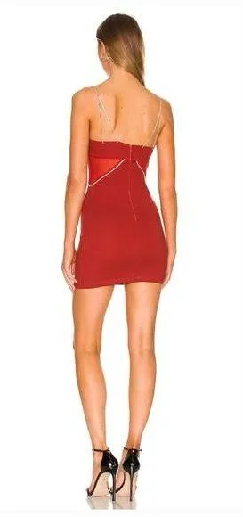 Superdown Jaxie Diamond Mini Dress in Rust Medium thumbnail 2
