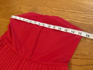 NWOT Red Pleated Tube Midi Dress size M thumbnail 9