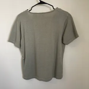 Vintage Sage Green Embroidered Knit Sweater Tee thumbnail 2