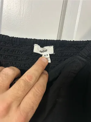 aerie Black Puff Sleeve Square Neck Crop Top thumbnail 6