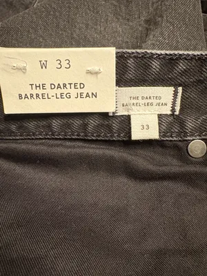 Madewell The Darted Barrel-Leg Jean button fly washed black NW235 Size 33 NWT thumbnail 7