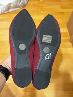 Women's Burgundy Pointed Studded Loafers NEW thumbnail 3