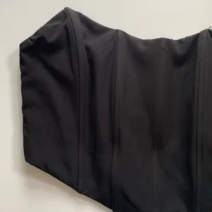 White Fox Boutique Black Strapless Corset Bandeau Crop Top Size Small thumbnail 3