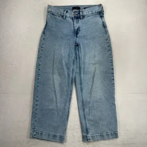 Banana Republic 26 Jeans High Rise Wide Leg Crop Light Wash 814318 Denim Boho thumbnail 3