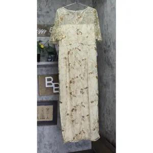 NWT JS Collections Sleeve Sequin Embellished Column Gown Dress Gold Yellow 18 thumbnail 7