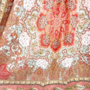 House of Harlow 1960 Womens Paisley Smocked Boho Linen Blend Maxi Skirt Size S thumbnail 3