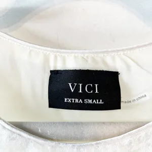 Vici Dance My Way Tonal Sequin Cropped Boxy Tank Top Cream XS thumbnail 3