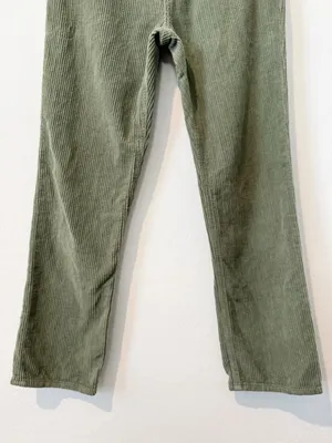 Reformation Cynthia Pants Size 27 Moss Green Corduroy Button Fly Whimsigoth Chic thumbnail 6