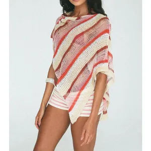 Indah Shawl Stripes Gia One Size Red Pink Cream thumbnail 6
