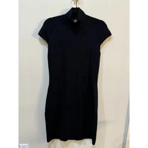 Lauren Ralph Lauren Black Knit Silk Cashmere Dress Size Medium Mock Neck Cutout thumbnail 3
