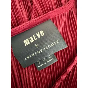 Anthropologie Maeve Burgundy Purple-Pink Ribbed Sonata Wide-leg Jumpsuit 6 thumbnail 4