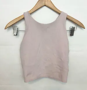 Athleta Crop Top Sports Bra blush pink racer back Small thumbnail 1