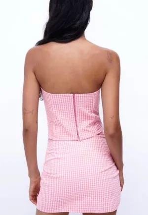 Zara Gingham Set Pink thumbnail 2