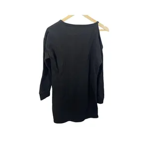 Socialite Womens Sweater Dress Black Floral Embroidered Long Sleeve‎ Stretch S thumbnail 2