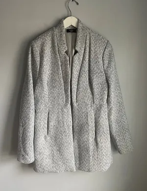 Vici Grey‎ Tweed Car Coat Pockets Minimalist Small Lined Peacoat Neutral Classic thumbnail 1