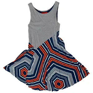 Maeve Anthropologie Cameron Blue Red White Striped Geometric Asymmetric Size S thumbnail 3