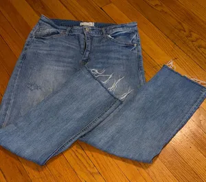 Harper High Rise Distressed Blue Jeans thumbnail 1