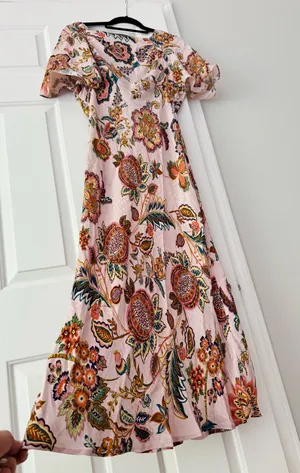 Anthropologie Kachel Flutter-Sleeve Floral Slip Maxi Dress, Size 12P thumbnail 9