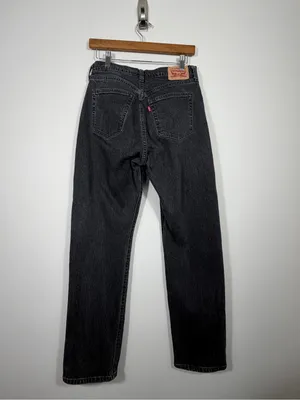 Levi’s 501 Curve Black Straight Leg Button Fly Jeans W29 L32 Faded Wash thumbnail 2