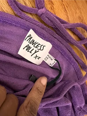 Princess Polly Purple Ruched Halter Dress thumbnail 4