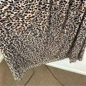 On 34th Tan Leopard Print Long Sleeve Midi Dress Ruched Bodice Size XXL Women's thumbnail 4