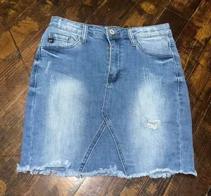 Kancan raw hem layered Y2K coastal cowgirl 3/25 denim skirt thumbnail 1
