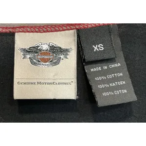 Vintage Y2K Harley Davidson XS Winged Motorcycles Raglan Babydoll Tee Shirt thumbnail 3