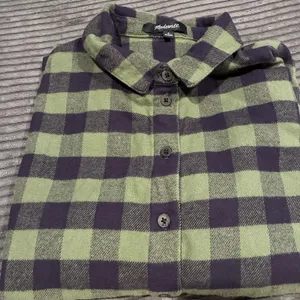 Madewell Flannel Crop Button Up Shirt Green Plaid Long Sleeve Womens Small thumbnail 12