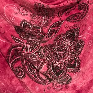 Dress Barn Pink Paisley Rhinestone Draped Blouse thumbnail 2