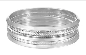 Mixit Solid Bangle Bracelet In Silver NEW IN BOX thumbnail 1