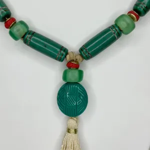 Chico's Faux Turquoise Tassel Pendant Necklace 34.25-38.25in ✨ thumbnail 4