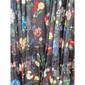 Mac Duggal Size 2 Black Floral Plunge V Neck Lace Maxi Long Formal Gown Dress thumbnail 9