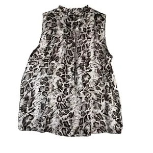 Simply Vera Wang Womens Brown Creme Tie Front Pintuck Top NEW Sz‎ XL thumbnail 3