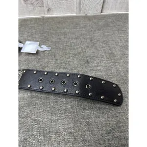 Western Style Black Belt w/ Silver Studded Details & Embossed Hardware Women S/M thumbnail 7