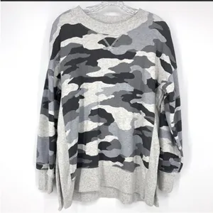Aerie Oversized Grey Camouflage Crewneck Sweatshirt Size Small thumbnail 2