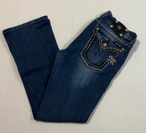 Miss Me Indigo Boot Cut Jeans with Studded Accents thumbnail 1
