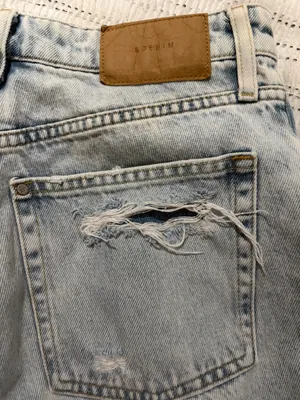Distressed Cutoff Jean Shorts Blue Size 4 thumbnail 3