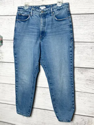 Good American Mid-Rise Cropped Straight Jeans - Blue thumbnail 4
