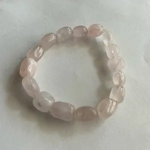 3/$20 Cute Pink Rose Quartz Gemstone Crystal Beaded Thin Elastic Bracelet thumbnail 2