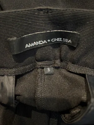 AMANDA + CHELSEA black ribbed dress pants thumbnail 4