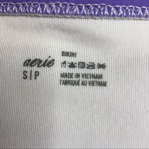 Aerie Purple Striped Scoop Neck Bikini Set Sm thumbnail 3