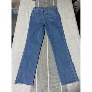Paige Womens Size‎ 25 High Rise Slim Straight Raw Hem Blue Denim Jeans thumbnail 6