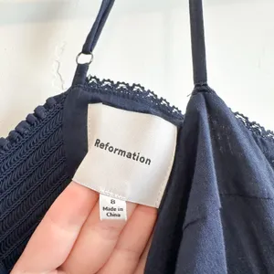 Reformation | Allure Sweetheart Neck Midi Slip Dress Navy Blue thumbnail 6