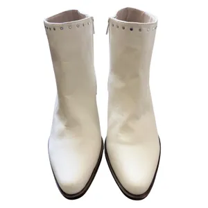BP Wylie Studded Ankle Boots Ivory Pointed Toe Block Heel Size 8.5M thumbnail 4