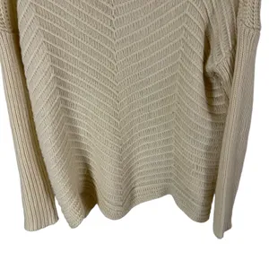 Pollux Size Medium Cream‎ Cottage Boho Floral Lace Back Crochet Sweater thumbnail 4
