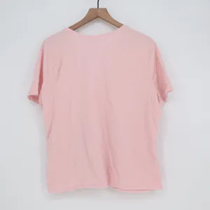 Old Navy Top Womens XL Faux Wrap Side Tie Pink Slub Cotton Short Sleeve VGUC thumbnail 4