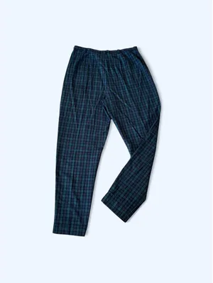 Vintage 90s Gap Navy Green Plaid Dark Academia Old Money Pants size 14 💚 thumbnail 5