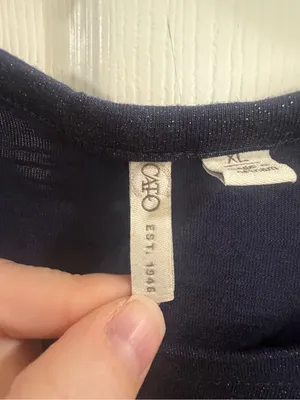 Cato Navy Blue Shimmer Bell Sleeve Top Size XL thumbnail 4